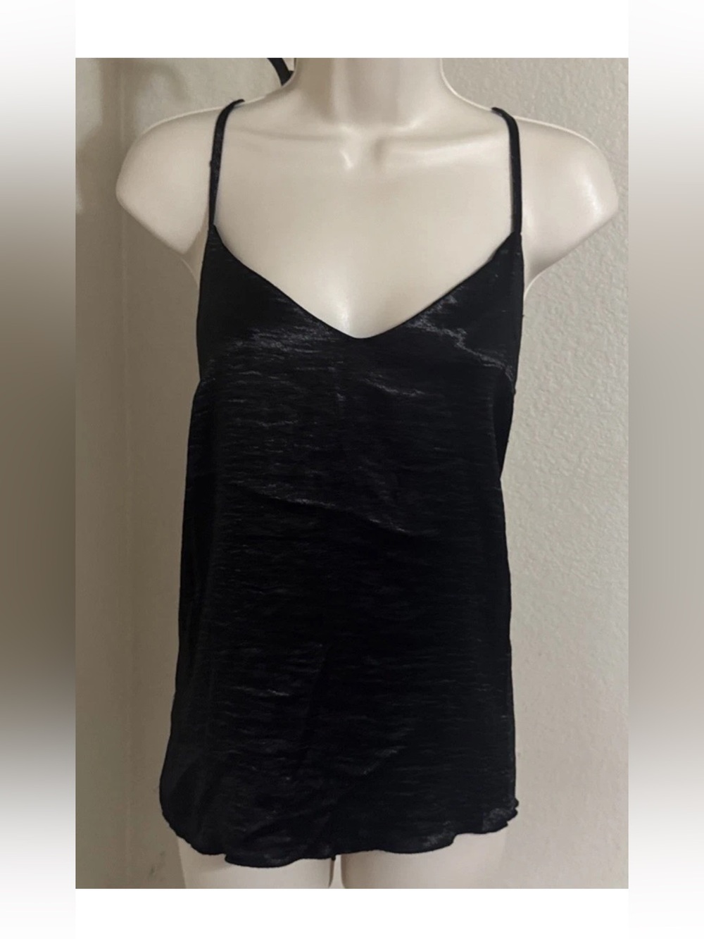 Black Lace Top — Bold Sexy Sleeveless Cut Size Small